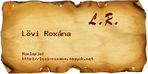 Lövi Roxána névjegykártya
